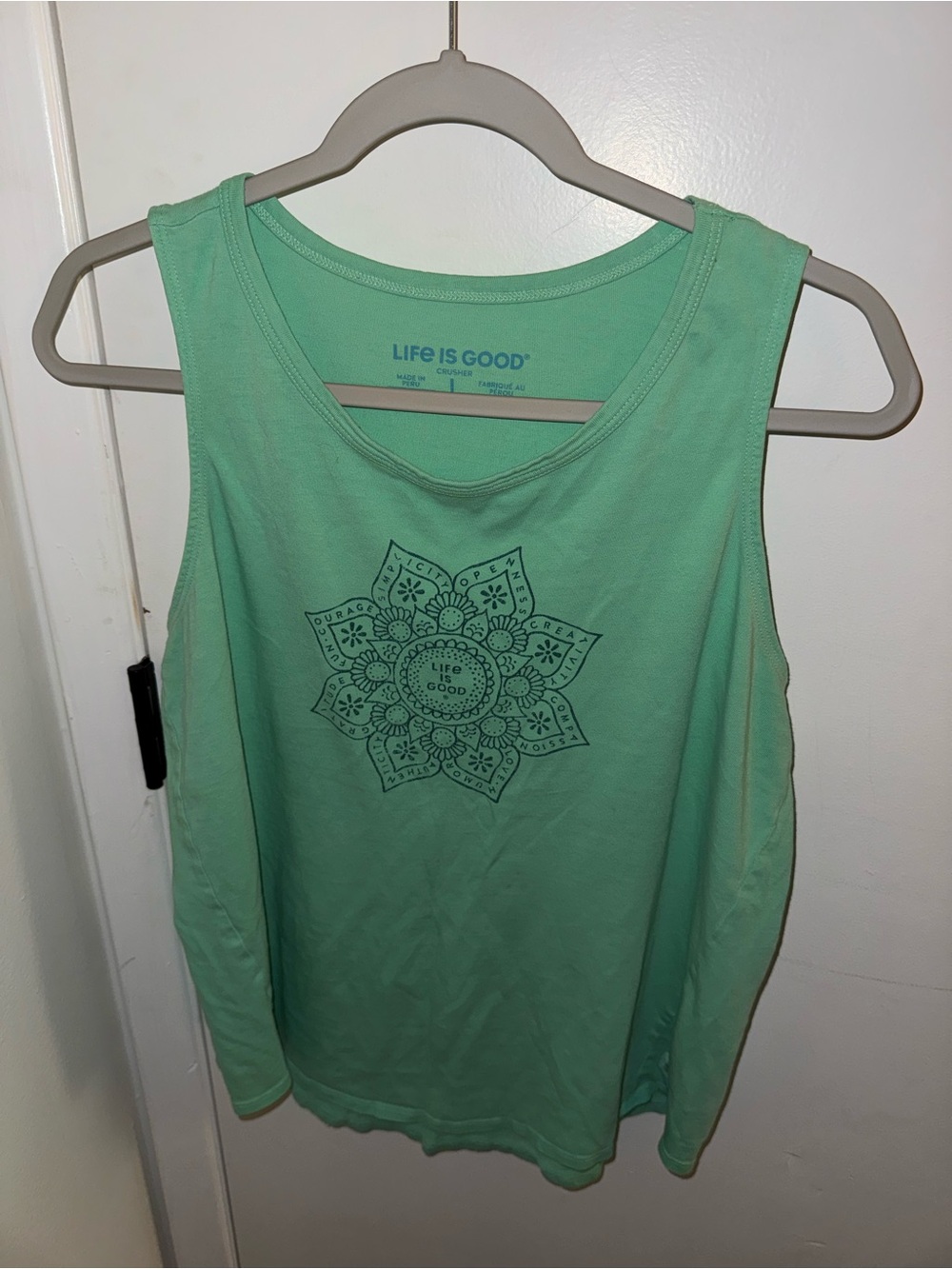 Life Is Good Mint Green Tank with Mandala Graphic